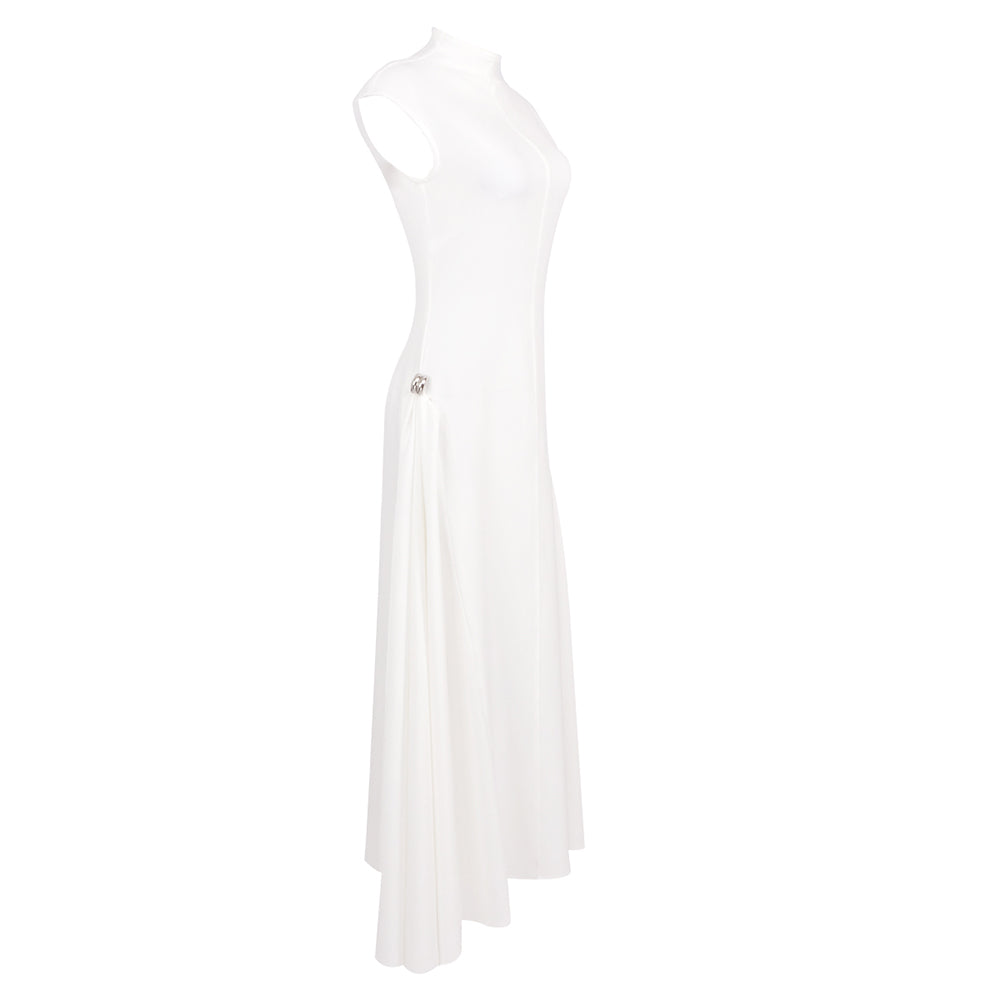 AIIZIE SKATER MAXI DRESS WHITE - product image