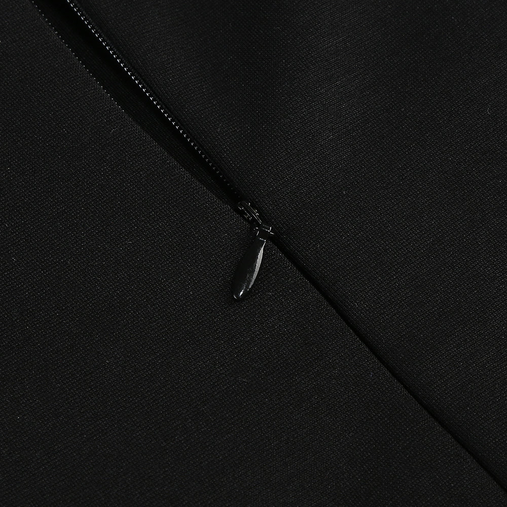 Trägerloses Maxikleid in A-Linie Schwarz Elfenbein