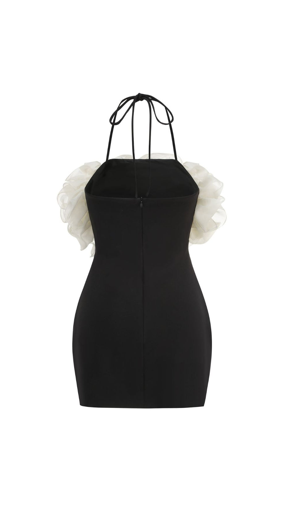 Jameela Black Halter Ruffle Mini Dress - Chic Cocktail & Party Attire