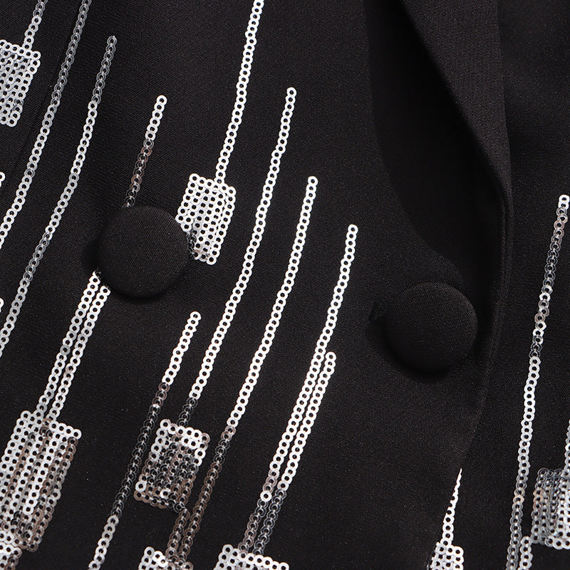 Idalis Glam Sequin Blazer & Pants Set - Women's Statement Suit