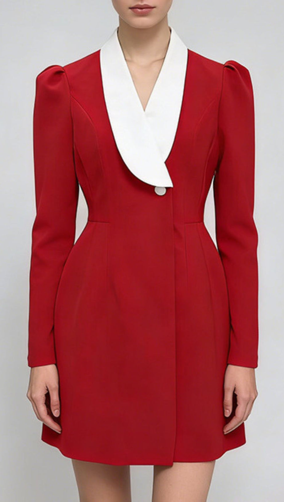 Jamala Chic Power Blazer Dress with Contrast Lapels