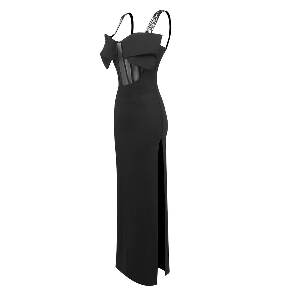 AIIZIE SLEEVELESS CORSET MAXI DRESS IN BLACK - product image