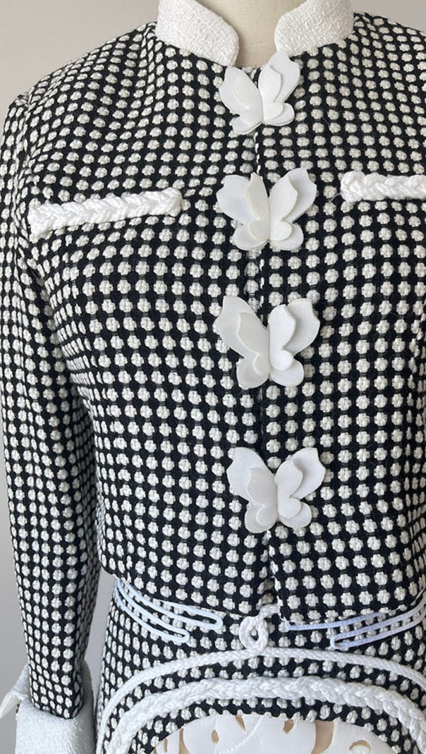 AIIZIE PLAID ROUND NECK BOWKNOT A LINE SKIRT SET - product image