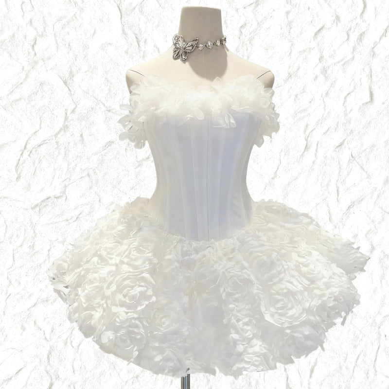 Irma Strapless Corset Floral Mini Dress - Pink Party & Date Night Gown