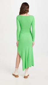 tiffany long sleeve cutout cocktail dress in green