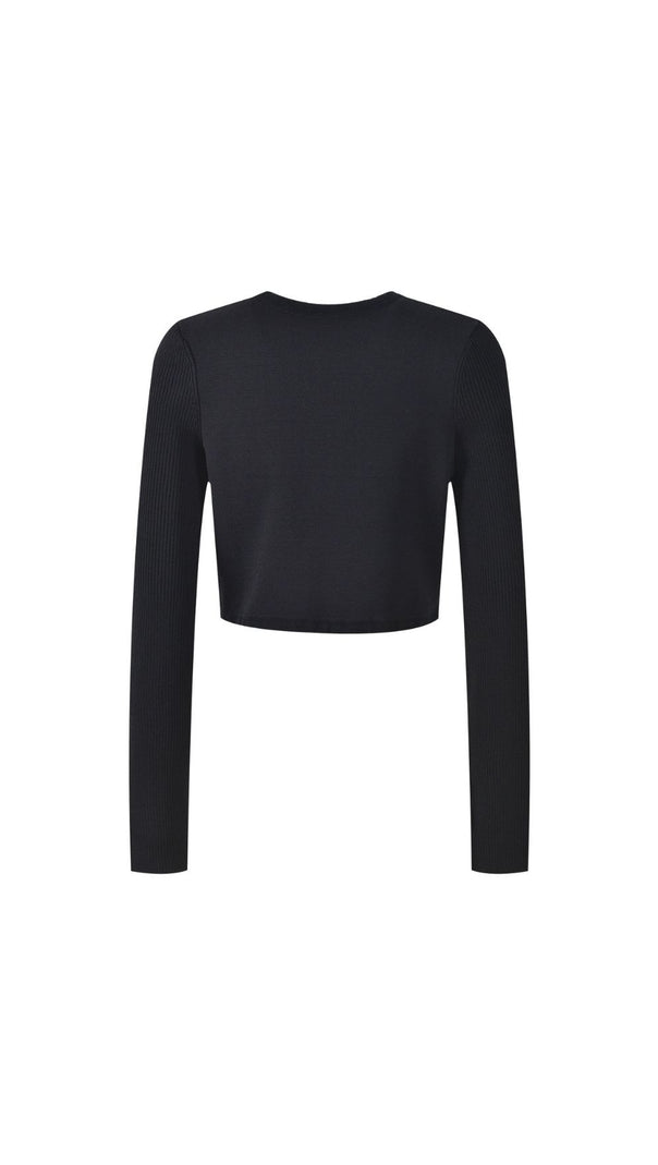 AIIZIE Elegant Women's Cropped Knit Cardigan - Timeless Style & Versatility - product image
