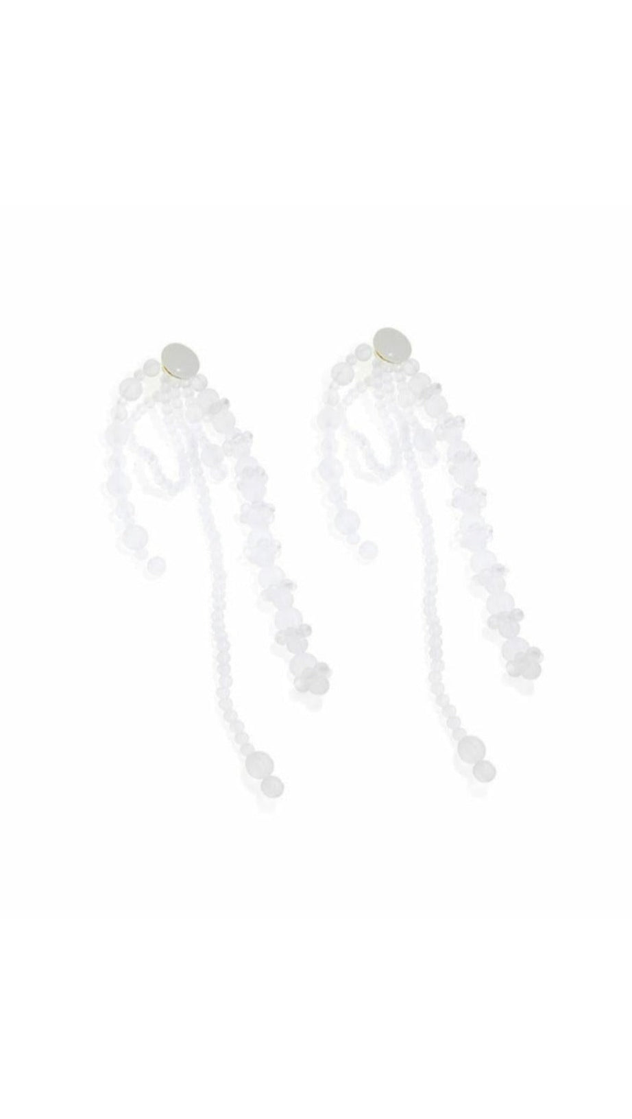 AMIRA WHITE PEARL ACRYLIC TASSEL EARRINGS
