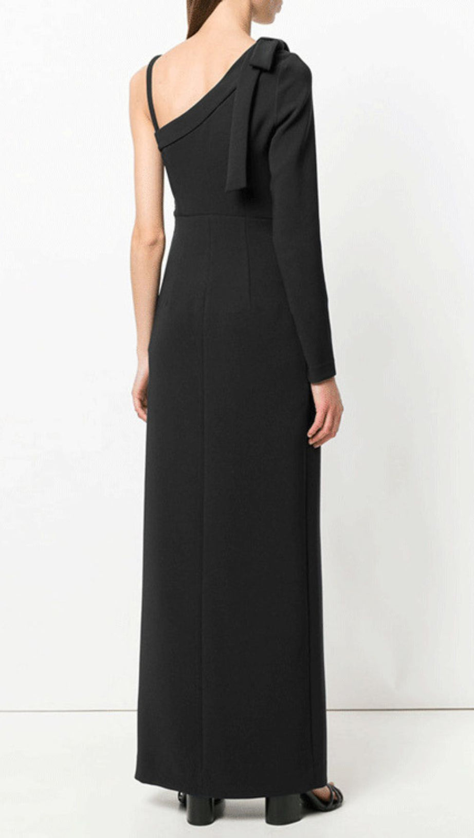 HASHIM BLACK ONE-SHOULDER MAXI GOWN WITH HIGH SLIT | ELEGANT EVENING DRESS