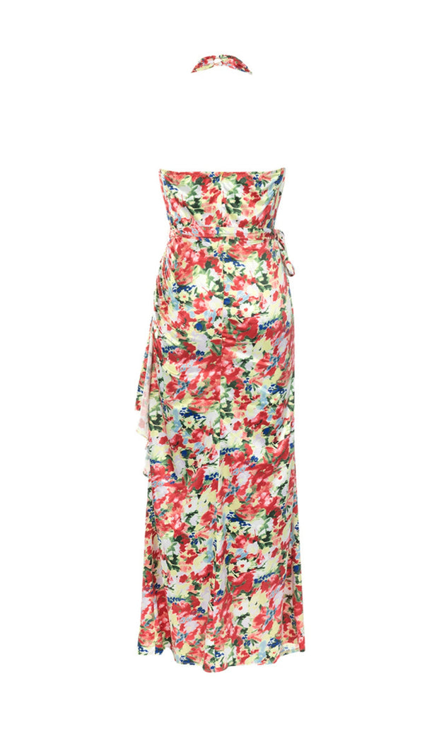 AIIZIE HALTERNECK BACKLESS TIGHT-WAISTED IRREGULAR DRESS - product image