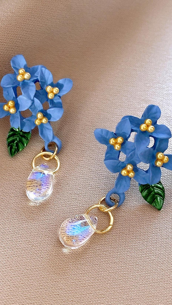 AIIZIE DULCINEA BLUE FLOWER EARRINGS - product image