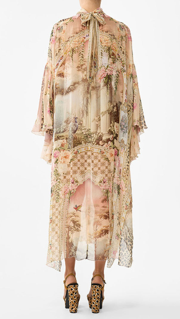 AIIZIE Jetta Exotic Floral & Leopard Print Flowing Maxi Dress - product image
