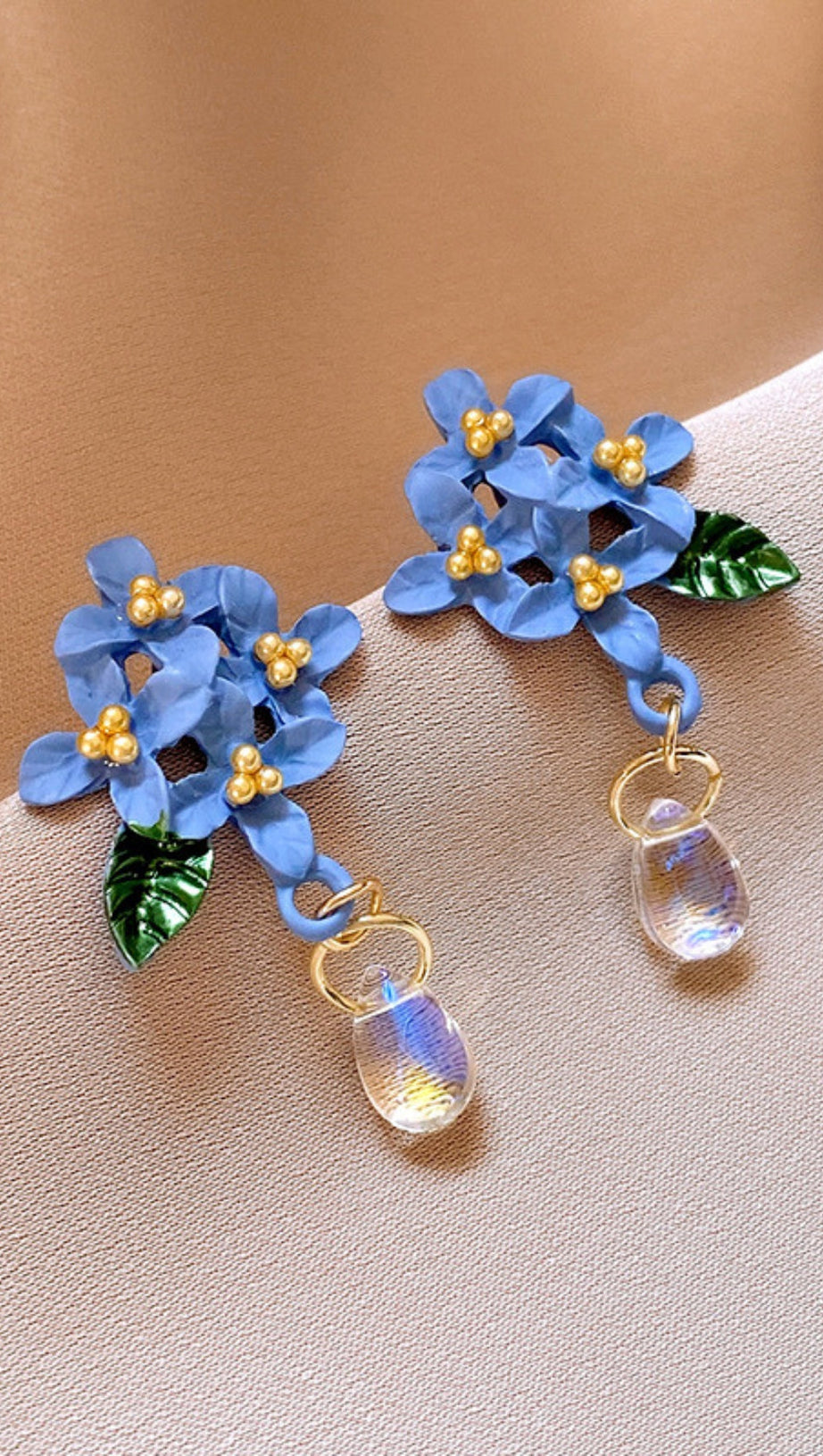 Dulcinea Blaue Blumenohrringe