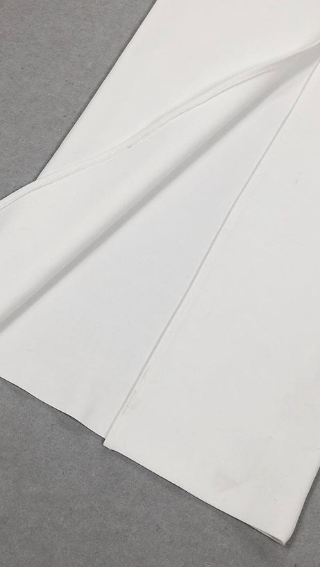 LILLIAN WAIST FLOWER RUFFLE EMBELLISHED CUT OUT MAXI DRESS