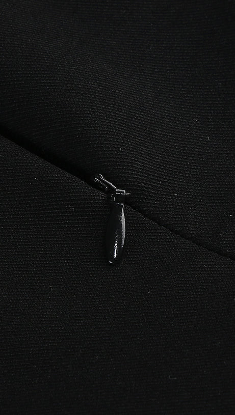 BLACK AND WHITE BEADED MINI DRESS