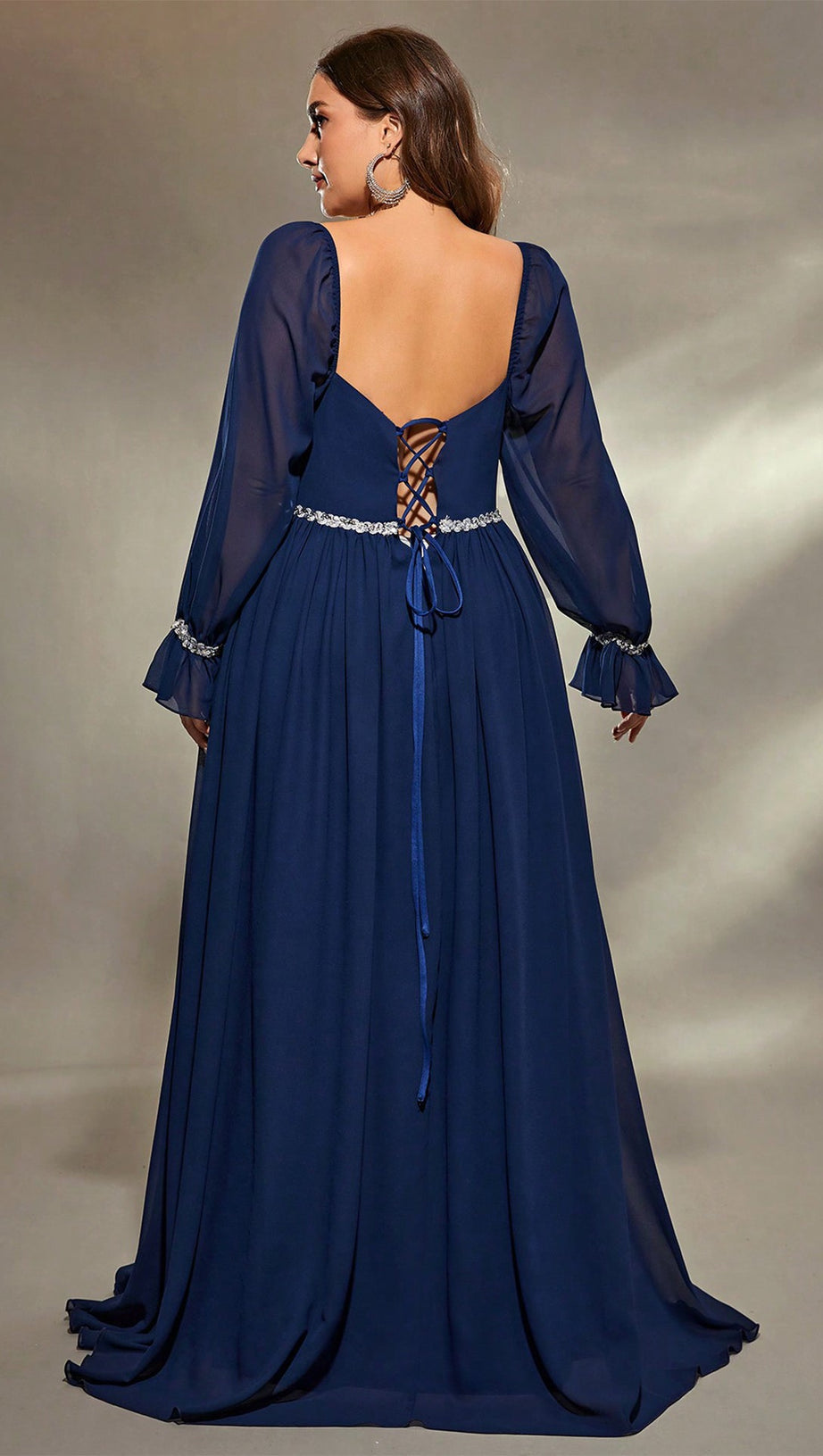 Gabrielle Maxikleid mit eckigem Ausschnitt