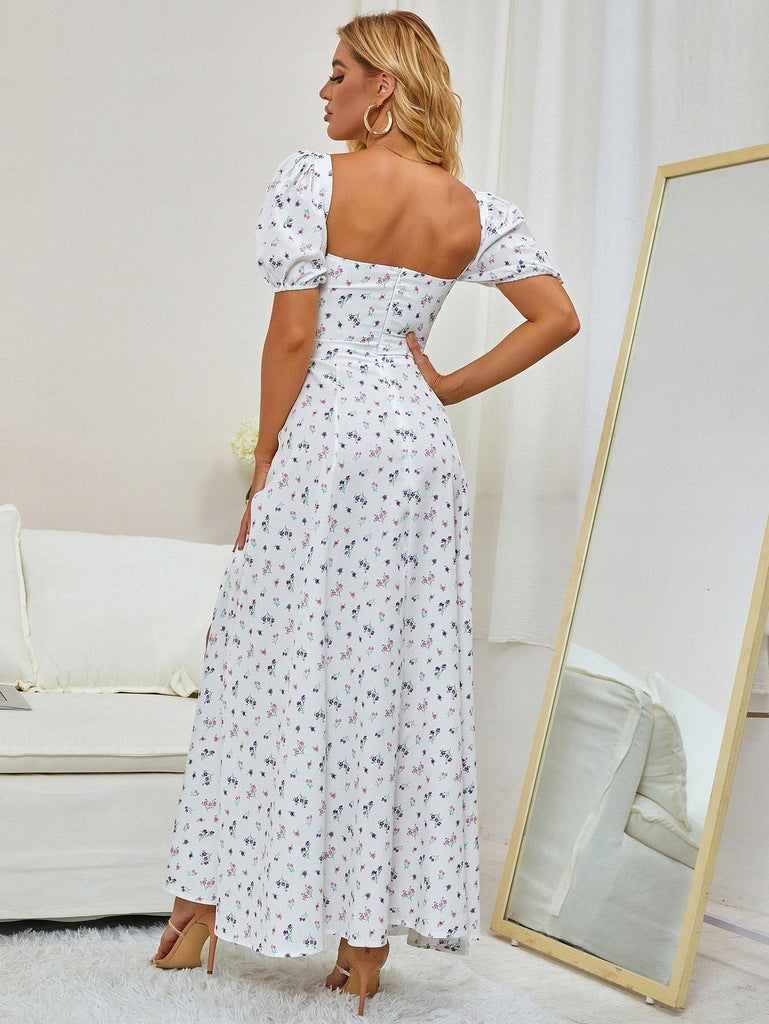 AIIZIE FLORAL PUFF SLEEVE MIDI DRESS - product image
