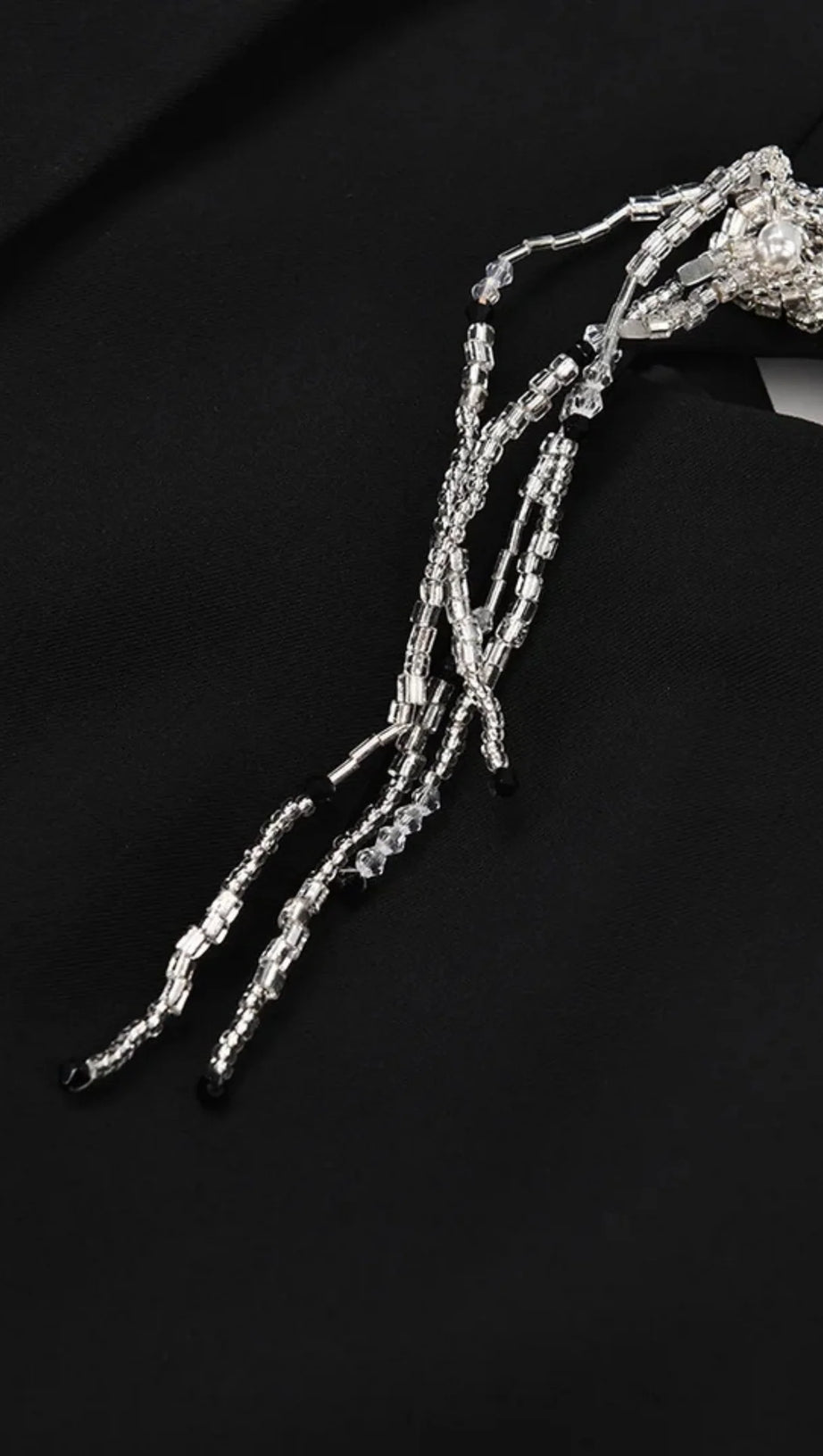 CRYSTAL-EMBELLISHED CUT OUT BLAZER DRESS IN BLACK