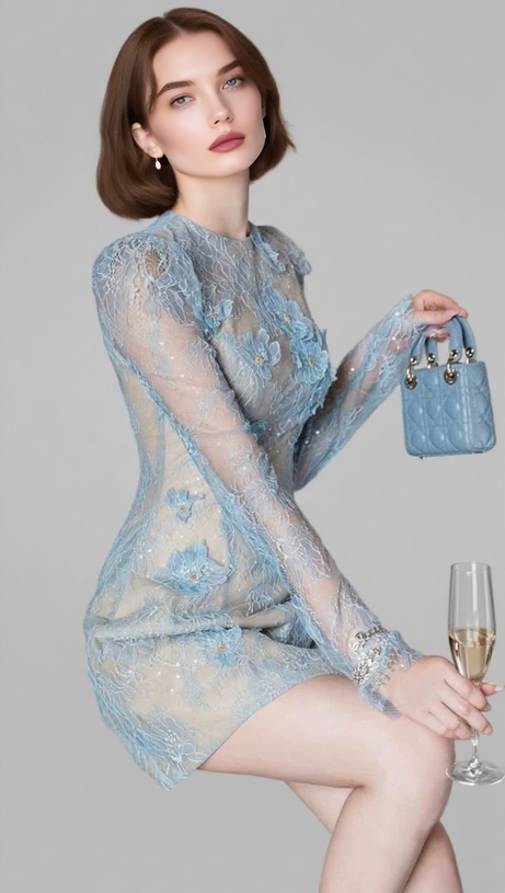 MINI ABITO IN PIZZO AMY BLU