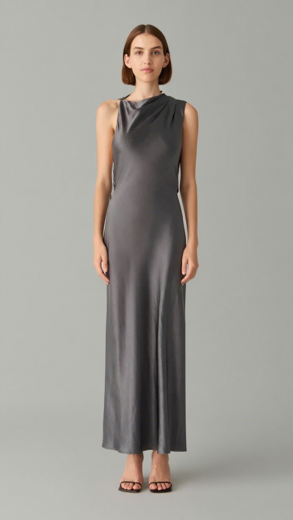 AIIZIE SANTANA GLOSS SATIN MAXI DRESS - product image