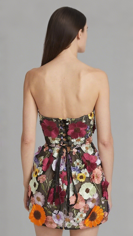 MINI ABITO FLOREALE SENZA SPALLINE