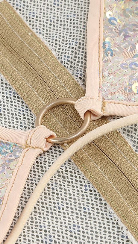 VICKY CUTOUT SEQUIN RHINESTONE MINI DRESS