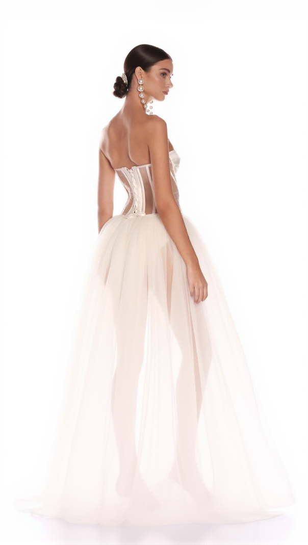 AIIZIE ODILE STRAPLESS GOWN IN WHITE - product image