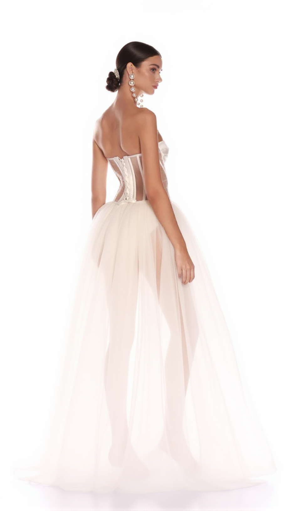 ODILE STRAPLESS GOWN IN WHITE