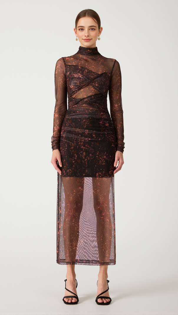 AIIZIE MADIGRAL MESH MIDI DRESS - product image