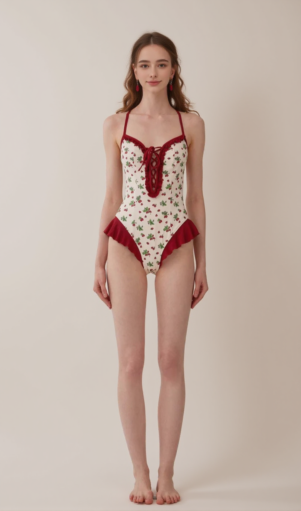 Dandy Strawberries Printed One-Piece Swimsuit