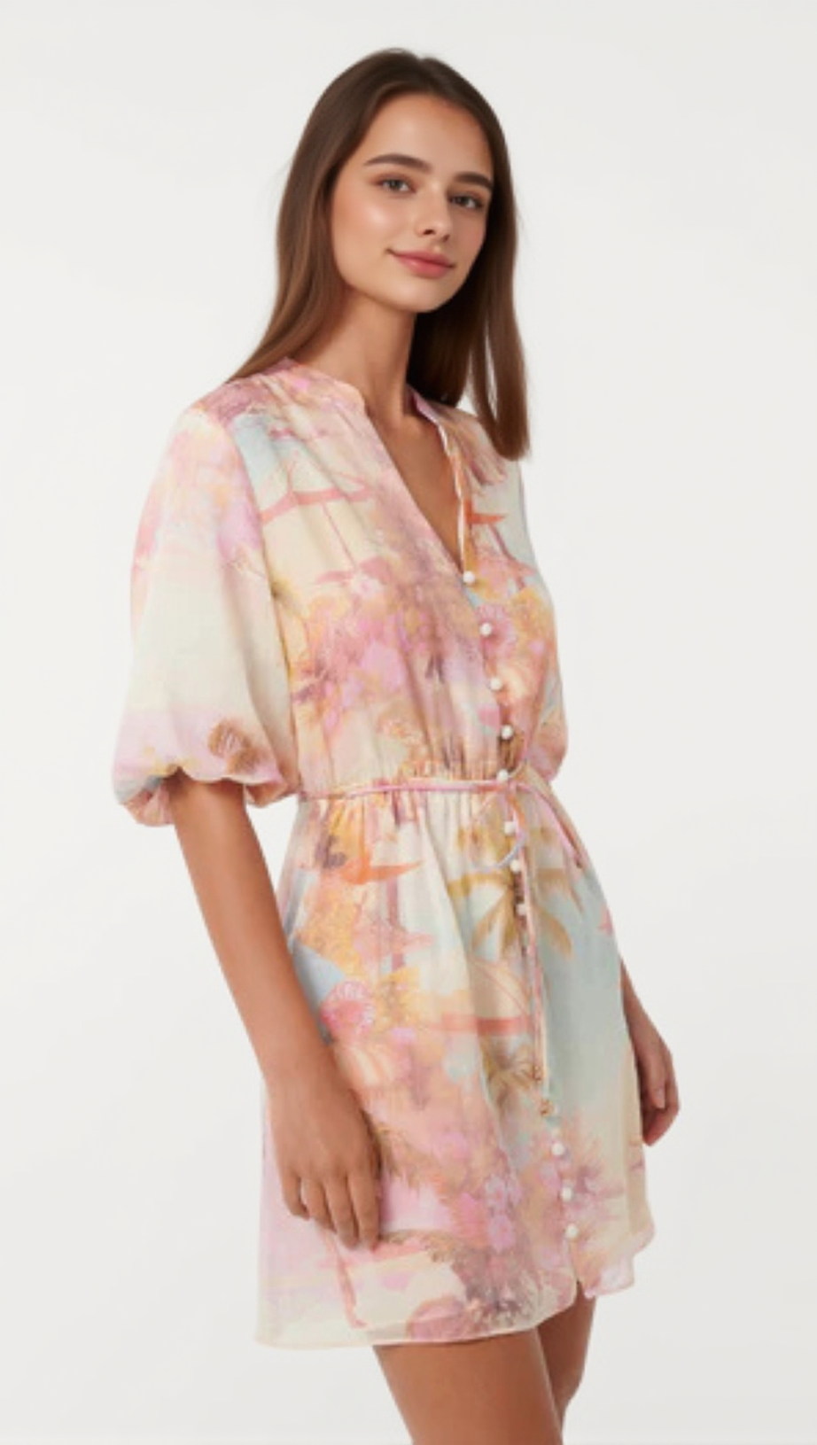 FRANNY MULTICOLOR FLORAL PRINT MINI DRESS