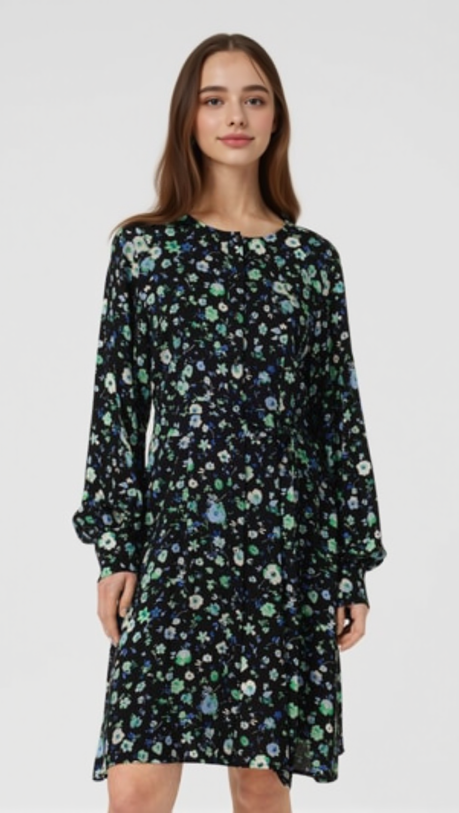 MINIABITO IN CREPE PLISSÉ CON STAMPA FLOREALE