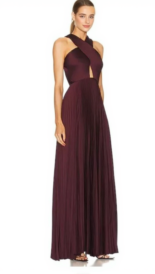 AIIZIE ATHENA PLEATED CUTOUT GOWN - product image