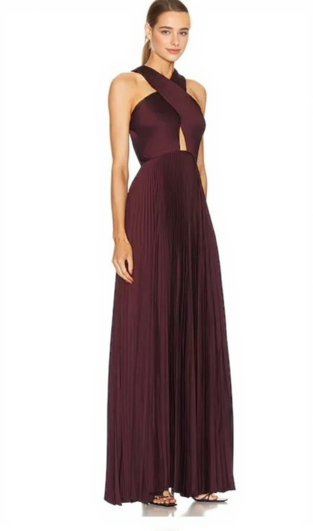 ATHENA PLEATED CUTOUT GOWN