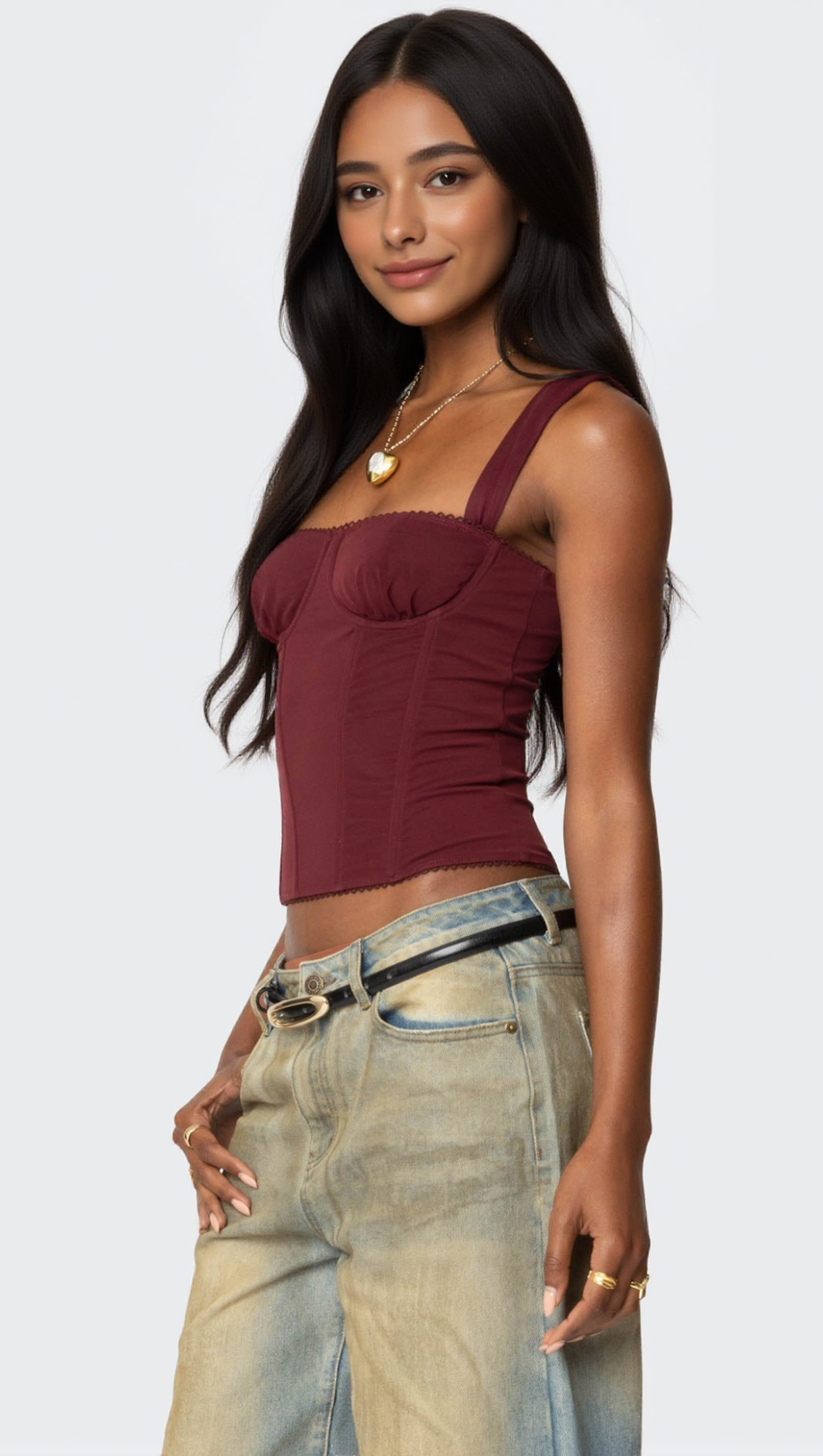 MARCELLA WIDE STRAP MESH CORSET