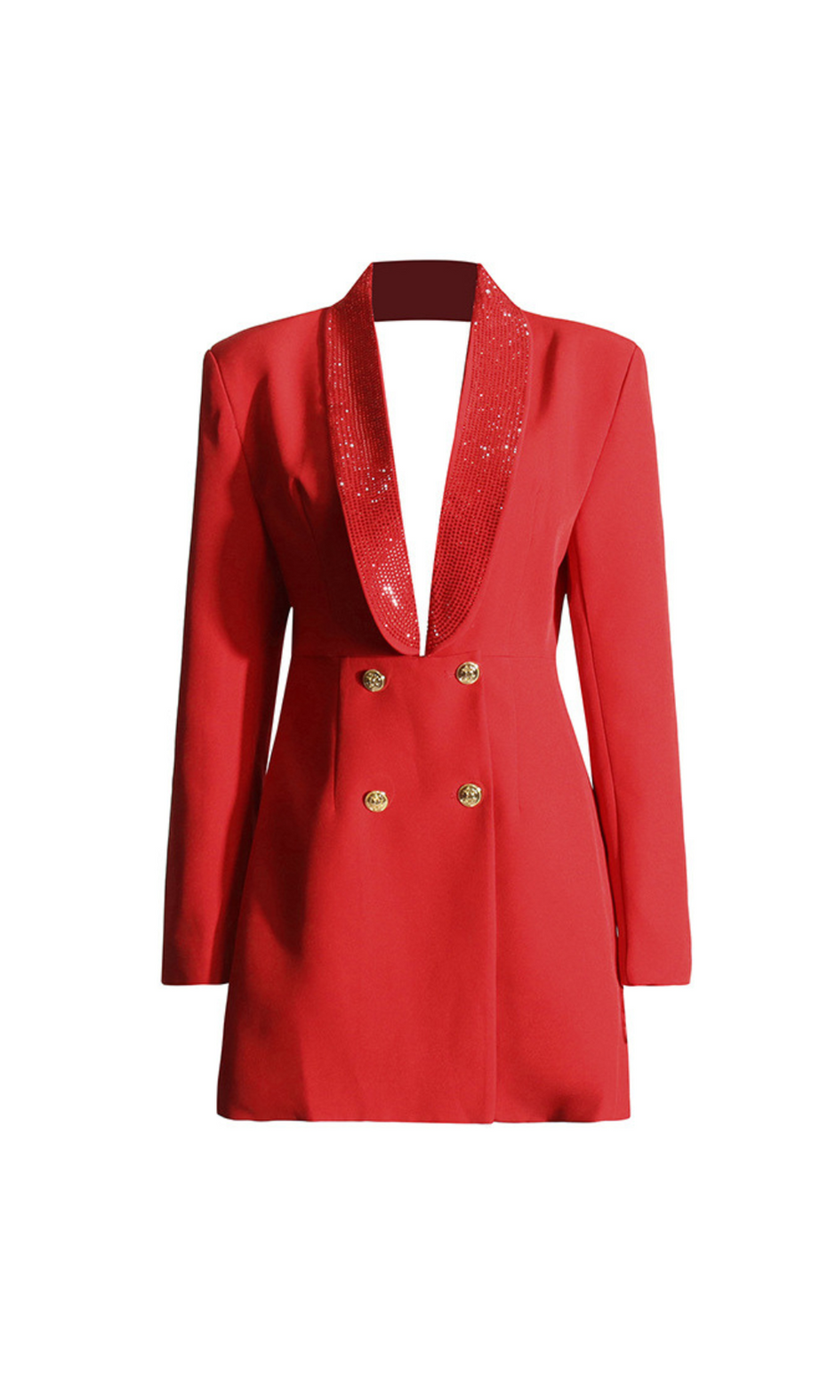 BLAZER GEORGIA CON BOTTONI E STRASS SULLA SCHIENA IN ROSSO