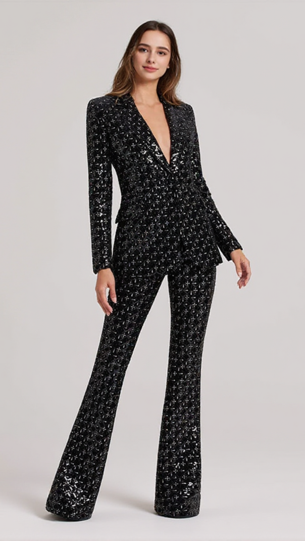 AIIZIE RIZIA SEQUIN BLAZER TWO PIECE SET - product image
