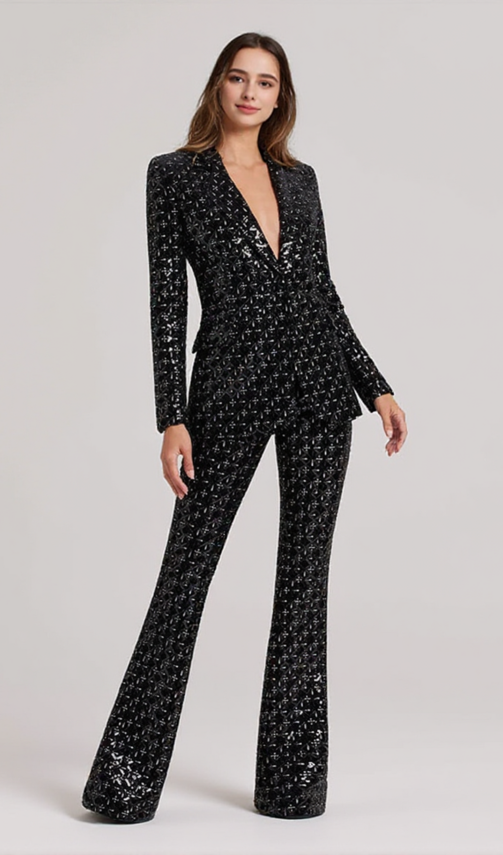 RIZIA SEQUIN BLAZER TWO PIECE SET