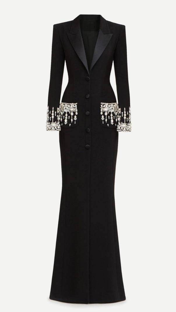 AIIZIE AURORA CRYSTAL EMBELLISHED BLAZER MAXI DRESS - product image