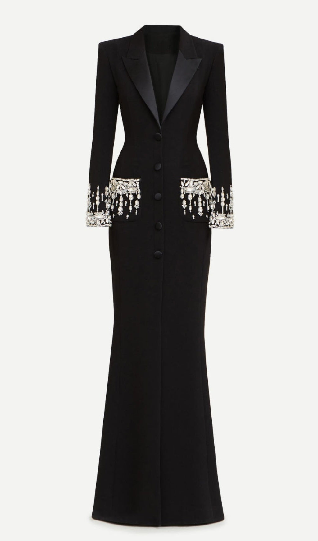 AURORA CRYSTAL EMBELLISHED BLAZER MAXI DRESS