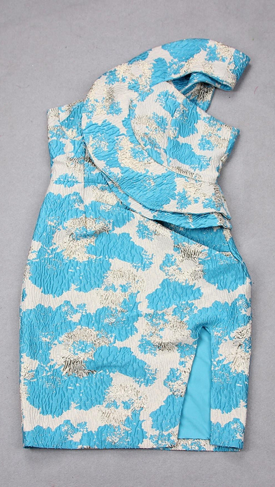 MIDIKLEID MIT PRINT IN BLAU