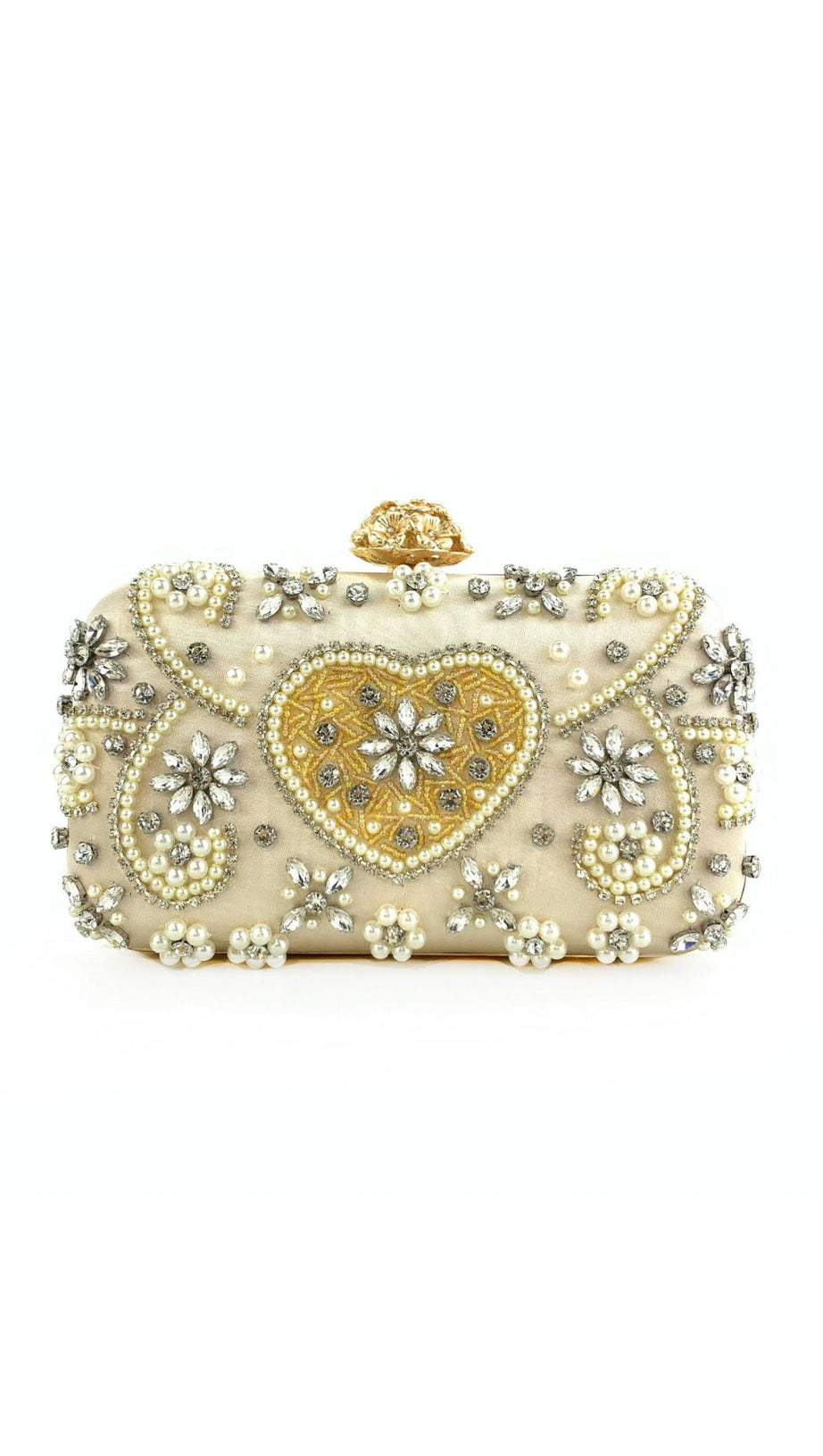 Clutch mit Perlen und Diamanten