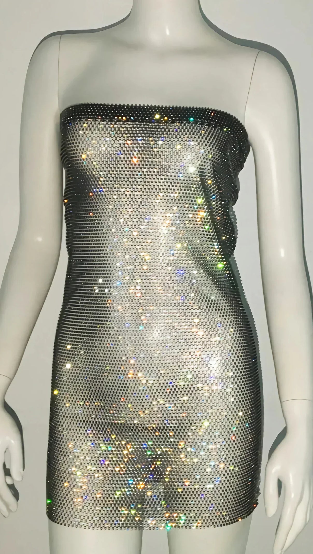 AIIZIE DUSKA FISHNET RHINESTONE COCKTAIL DRESS - product image