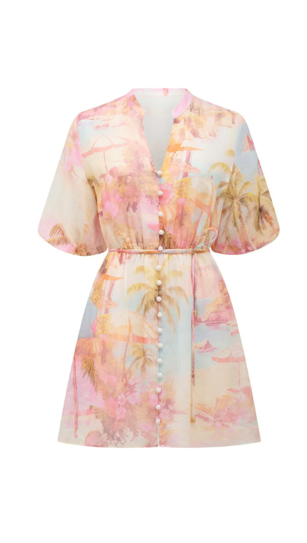 AIIZIE FRANNY MULTICOLOR FLORAL PRINT MINI DRESS - product image