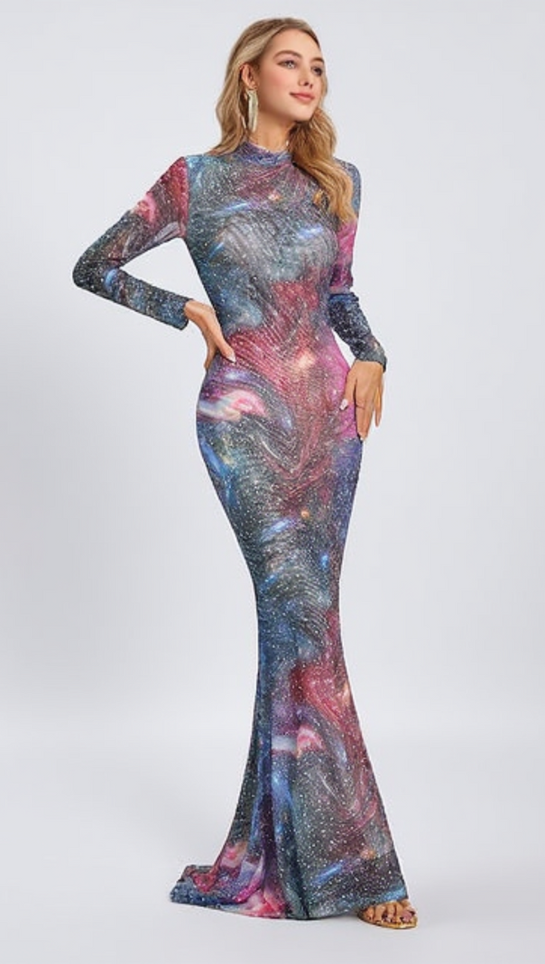 AIIZIE PRINTED HOT DRILL MAXI DRESS - product image