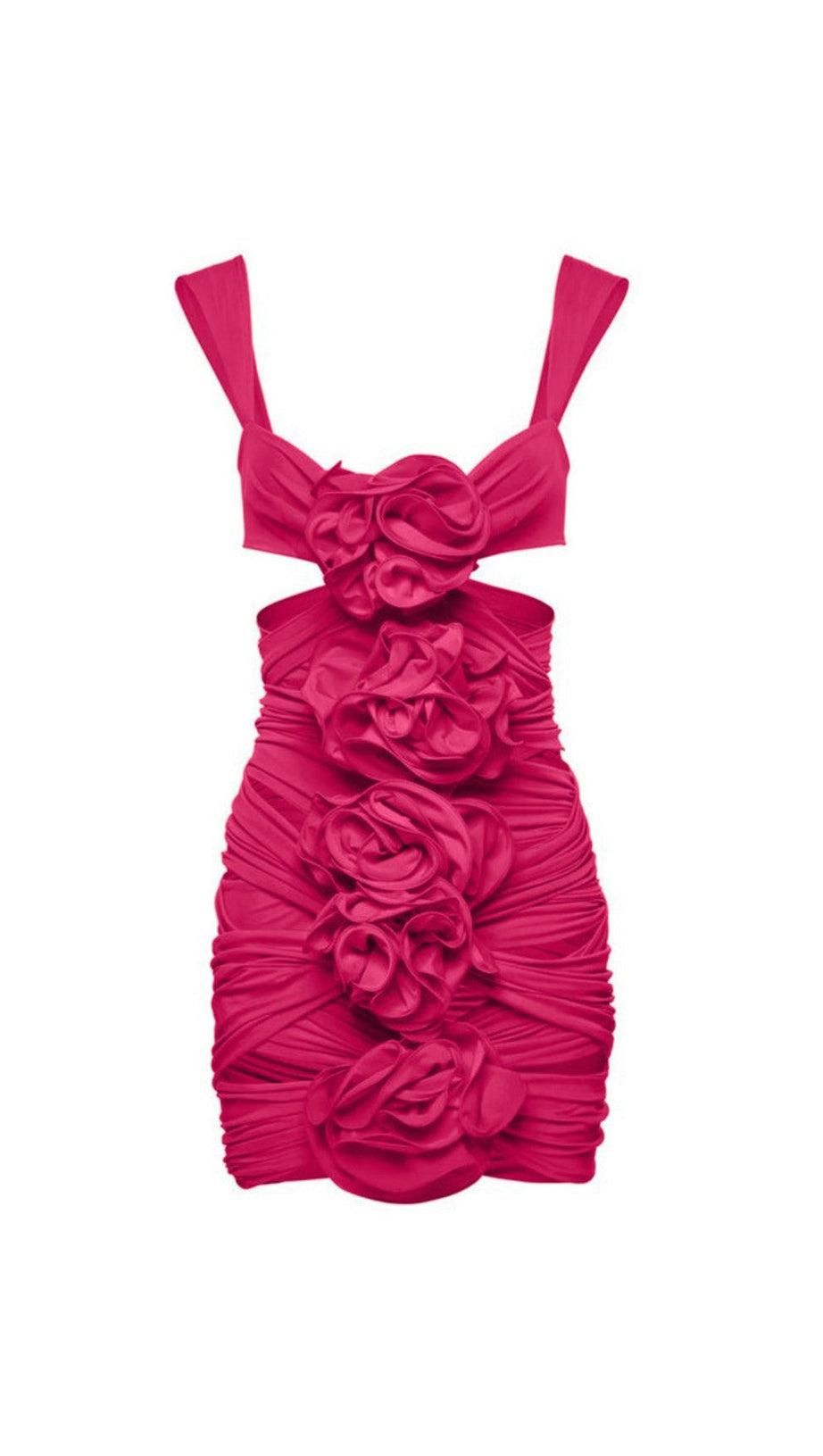 ROSA BADEANZUG UND ROCK MIT 3D-BLUMEN