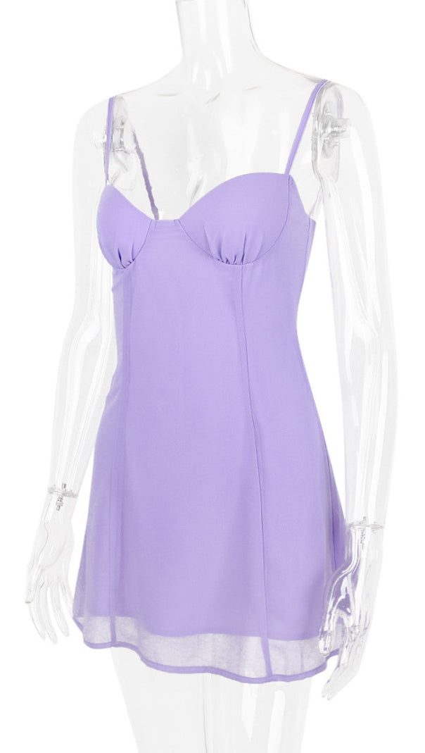 AIIZIE CHRISTIANA LAVENDER MINI DRESS IN PURPLE - product image