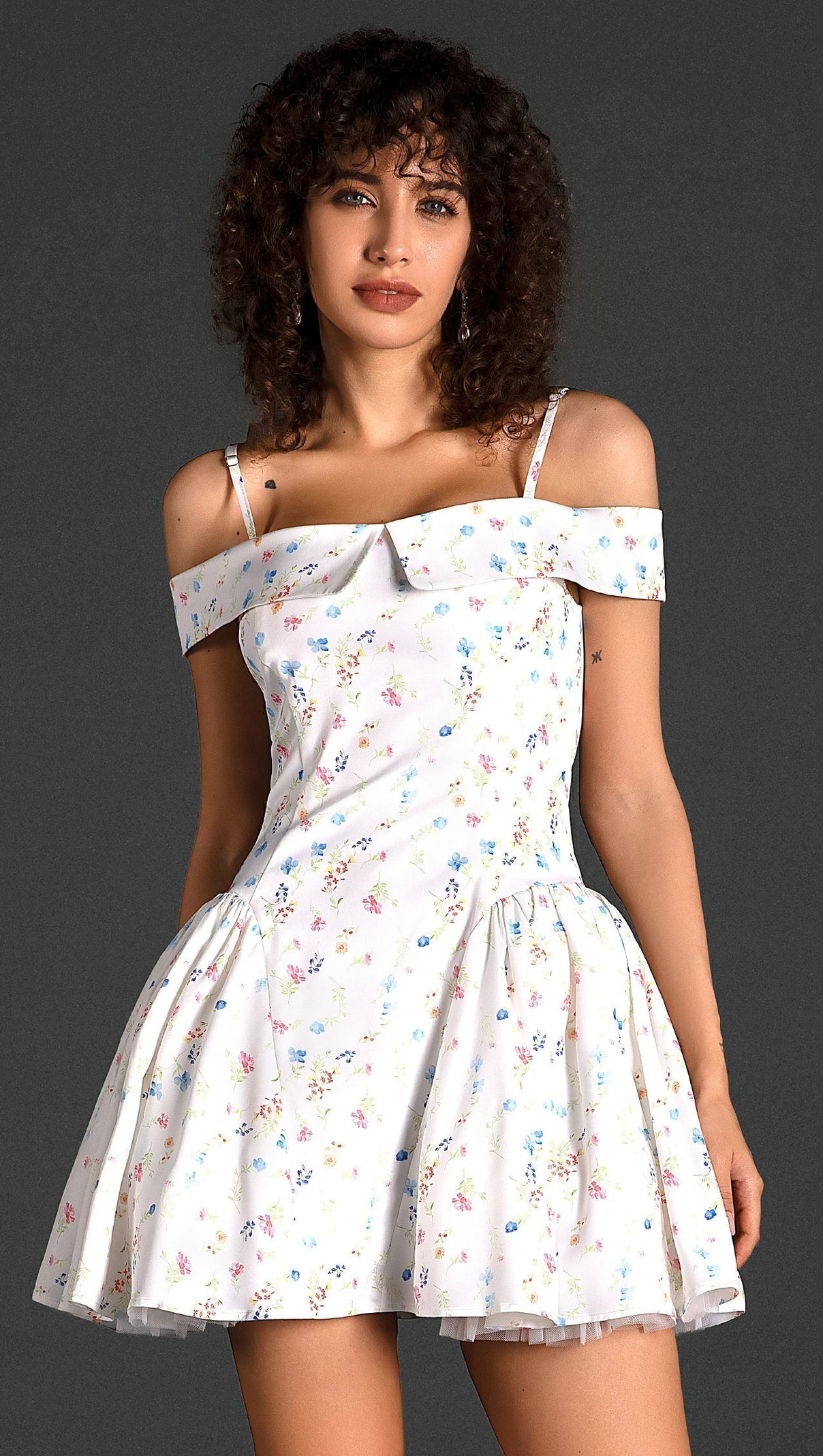 AIIZIE DYANA STRAP WOVEN PRINT MINI DRESS - product image