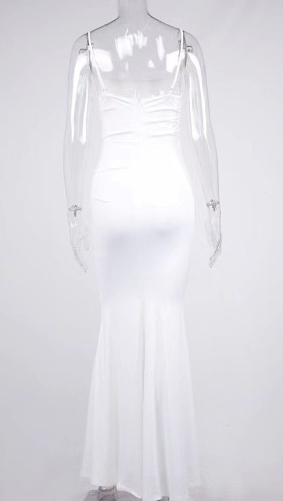 DRAPED CORSET MAXI DRESS IN WHITE