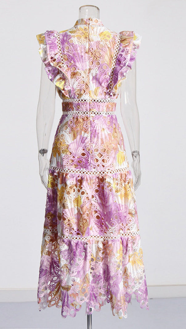 AIIZIE COLORFUL AMBA BOHEMIAN MIDI DRESS - product image