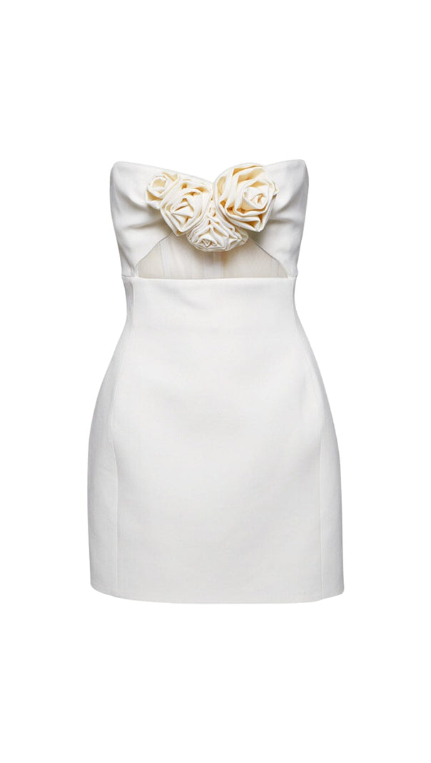 AIIZIE STRAPLESS CUTOUT MINI DRESS IN WHITE - product image